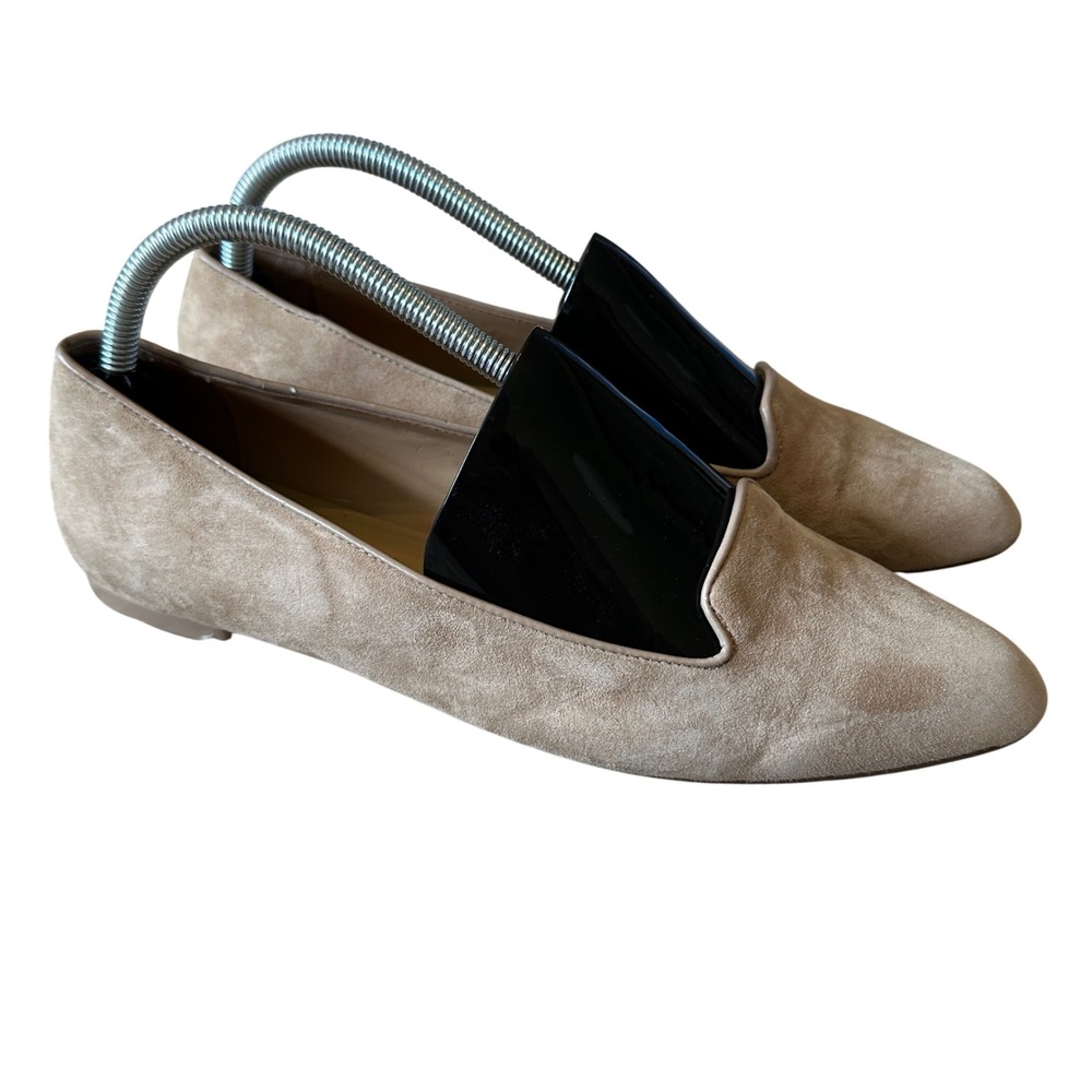 Talbots Beige Suede Leather Loafer Flats Slip On Shoes Office Business Womens 9M